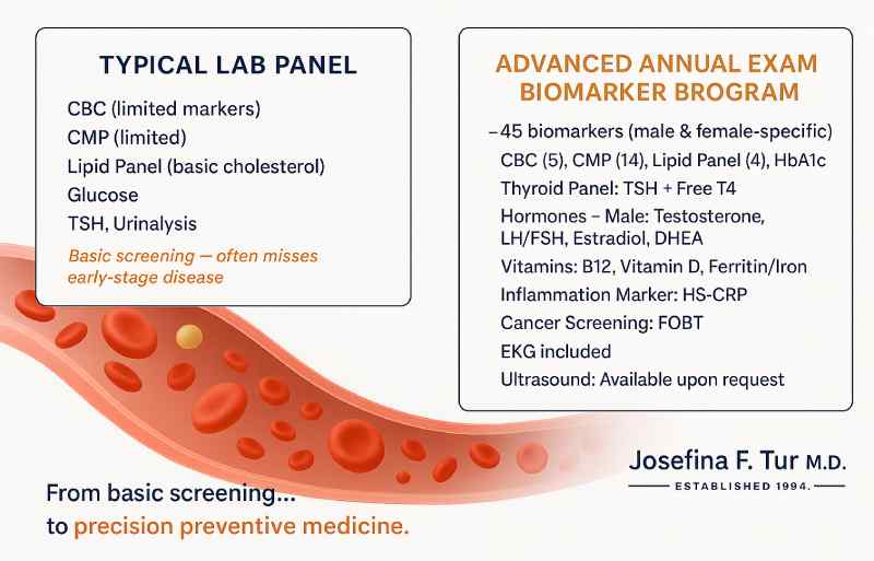 Advanced Annual Exam Bio Markers - Josefina F. Tur M.D. P.A in Miami, FL Advanced Annual Exam Bio Markers - Josefina F. Tur M.D. P.A in Miami, FL
